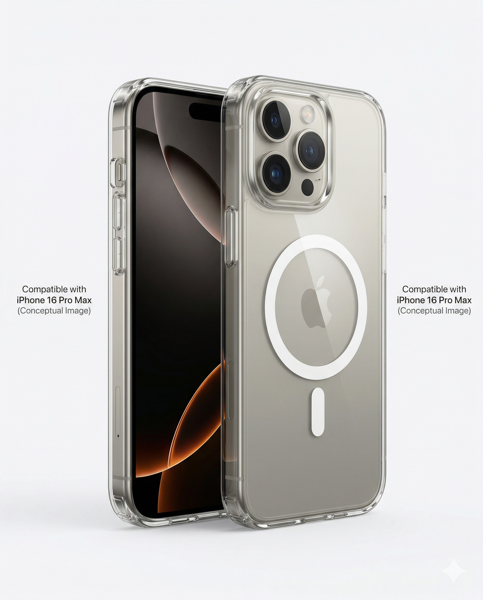 جراب آيفون 16 برو ماكس ماج سيف شفاف مقاوم للصدمات والاصفرار (Magnetic Clear MagSafe Case - iPhone 16 Pro Max)